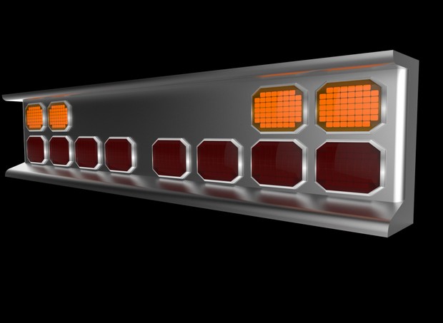 3D bumper with squared led lights