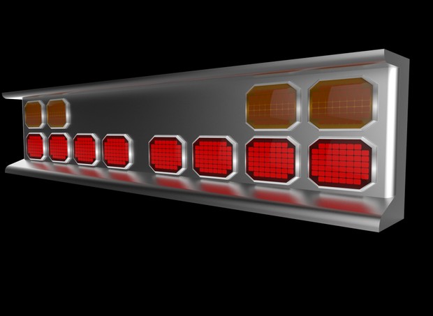 3D bumper with squared led lights