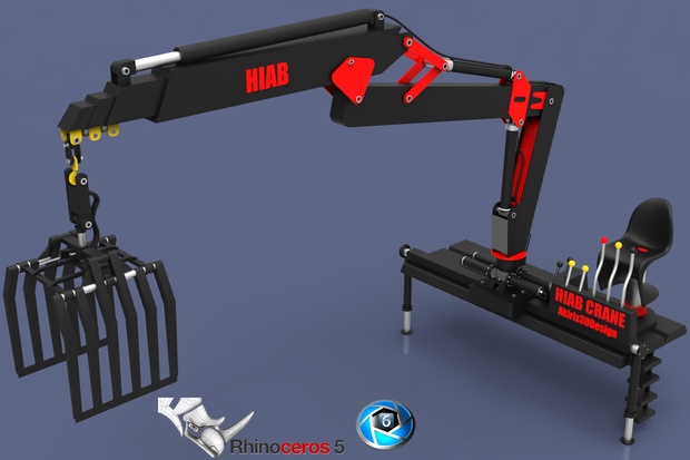 3D Hiab Crane Model