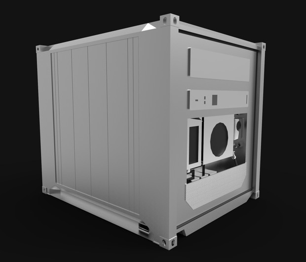 3D container model size 10ft refrigerated