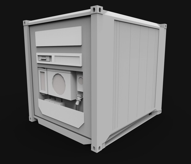 3D container model size 10ft refrigerated