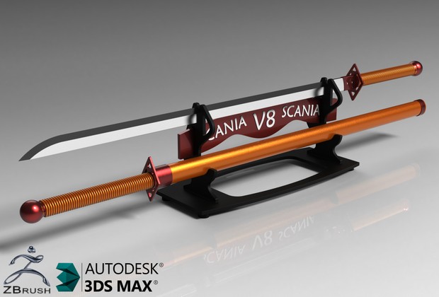 3D Scania Sword Decoration Model