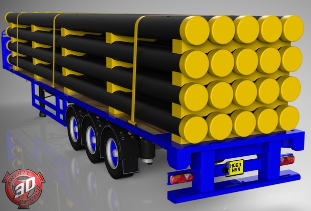 3D SDC Flatbed Tubes Load