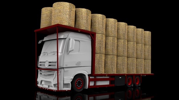 3D model of Mercedes Benz MPIV tandem bale transport
