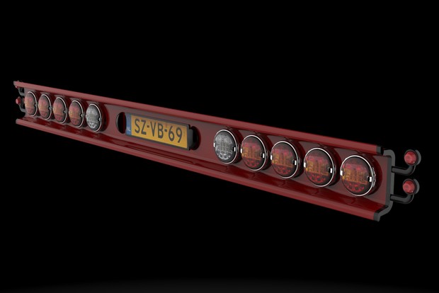 Panel with tail lights,licence plate and marker lights
