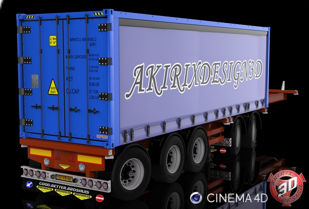 3D Broshuis Container Trailer Model
