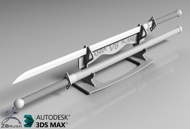 3D Scania Sword Decoration Model