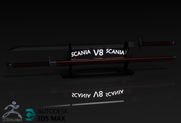 3D Scania Sword Decoration Model