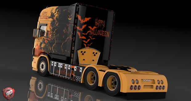 3D Scania 164L 580 V8 Longline Halloween