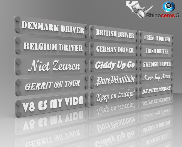 3D Glass Motto Plates Pack