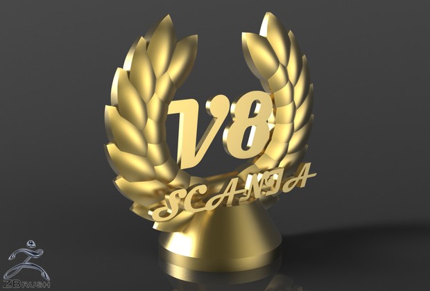 3D V8 Scania Decoration Model