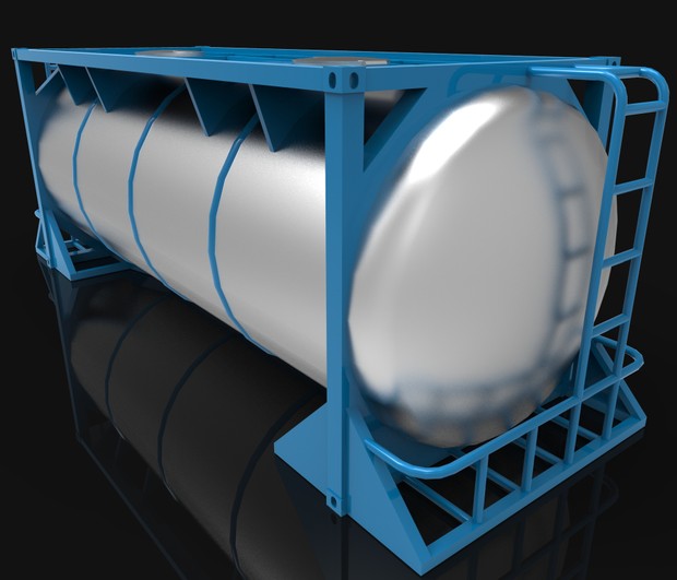 3D container frame 20 ft food transport model