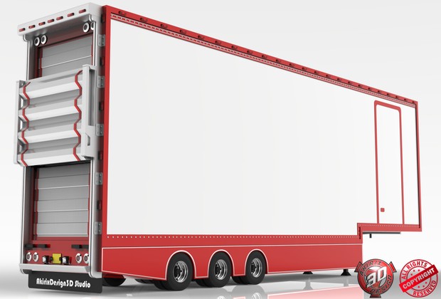3D NewStyle DoubldeDecker Trailer V1