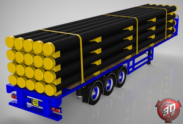 3D SDC Flatbed Tubes Load