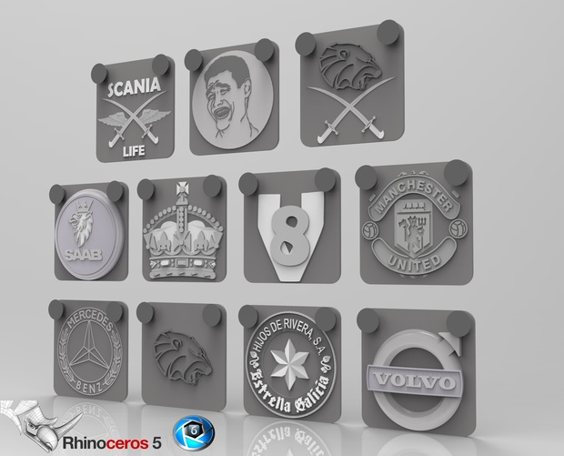 3D mini glass plates with logos