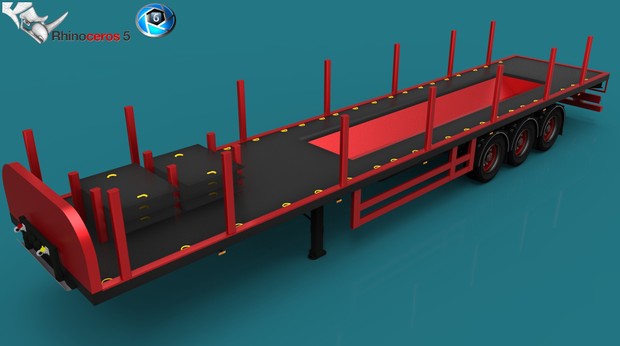 3D Model Coil Transport Trailer