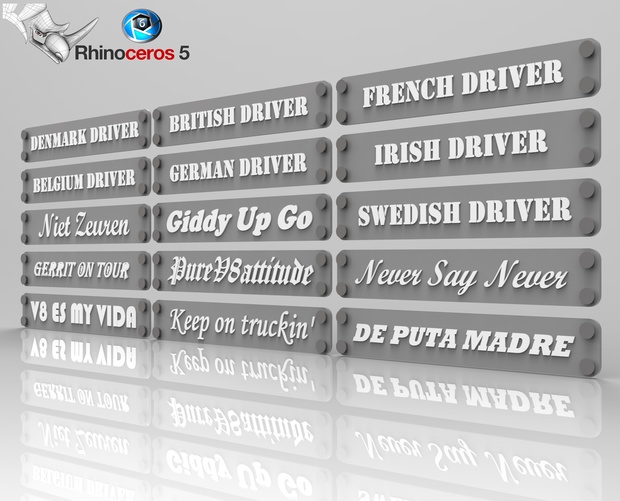 3D Glass Motto Plates Pack