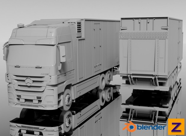 3D MB Actros MPIII FRC Tandem Combo Model