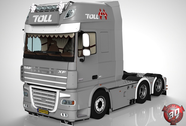 3D Daf XF 105 6x2 Version II