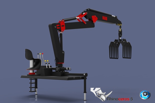 3D Hiab Crane Model