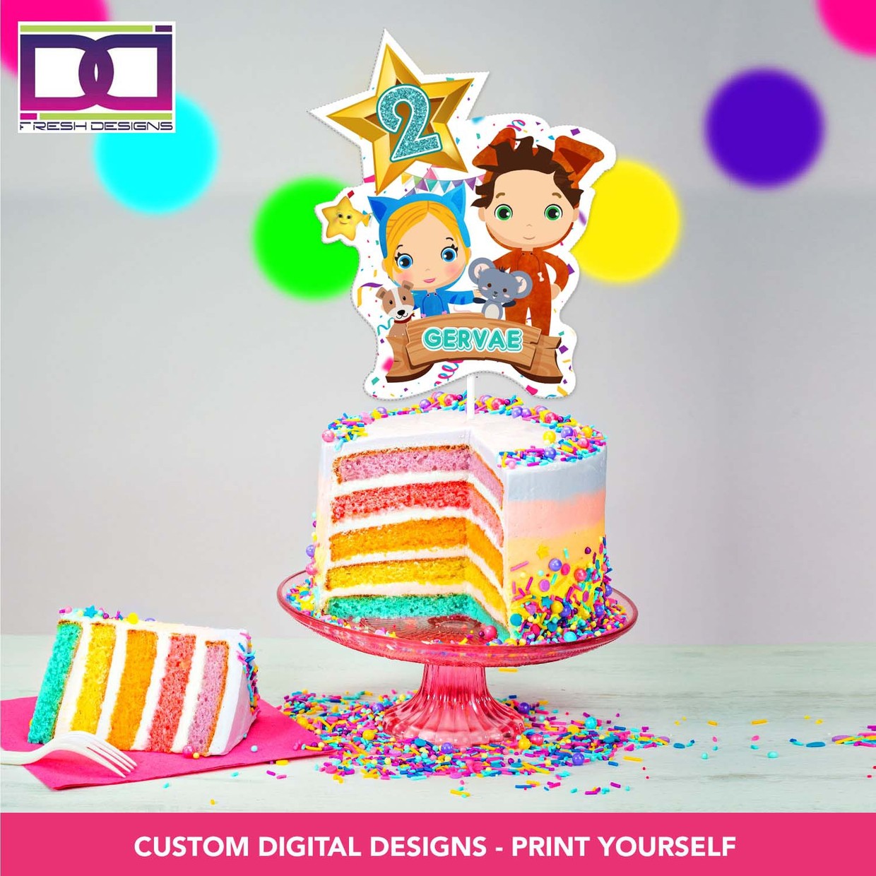 DIY Dave and Ava Cake Topper Dave Printable