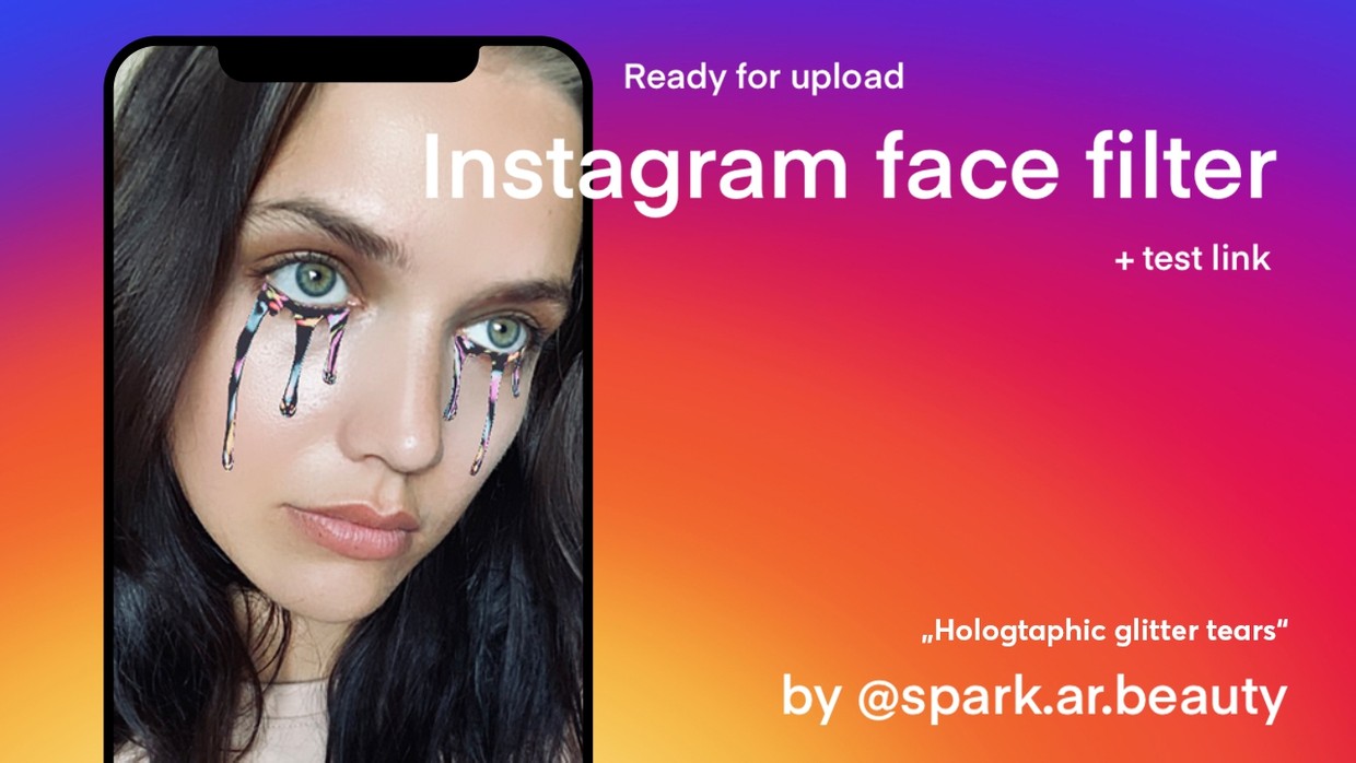 Instagram face filter "Holographic liquid tears" Wonder Milk