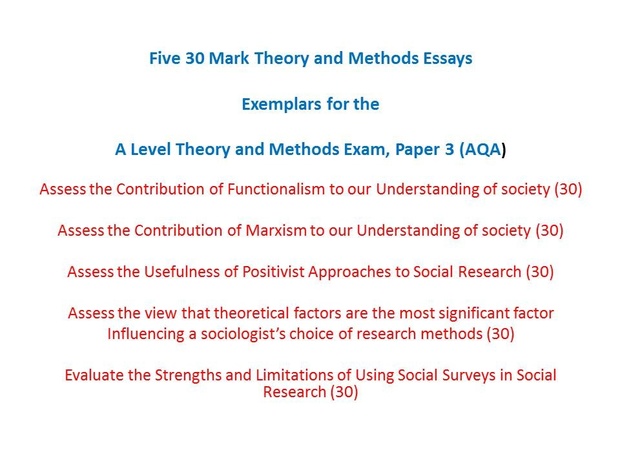 Theory and Methods Essays for the A Level Sociology Exams