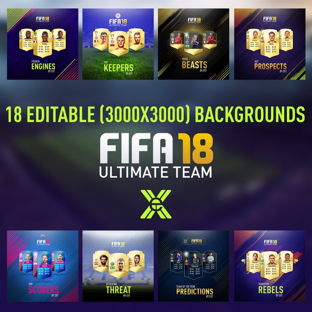 FIFA 18 INSTAGRAM BACKGROUNDS MEGA PACK