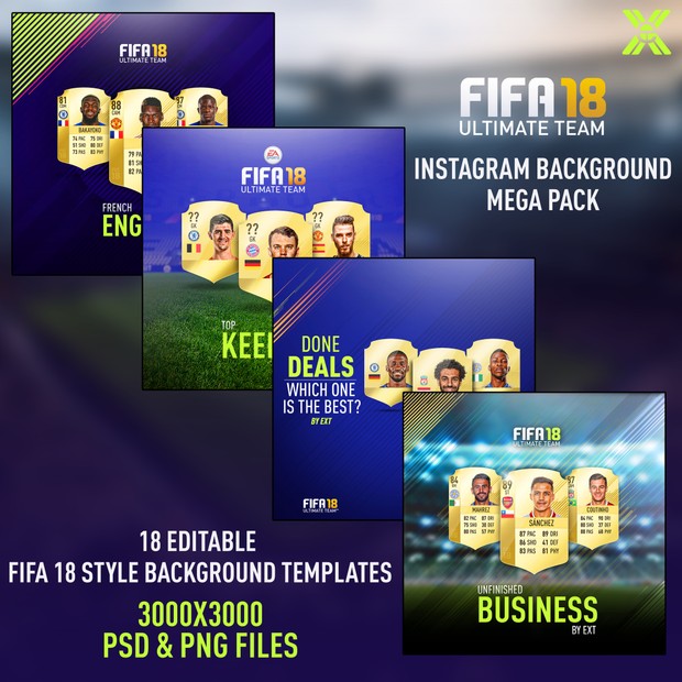 FIFA 18 INSTAGRAM BACKGROUNDS MEGA PACK