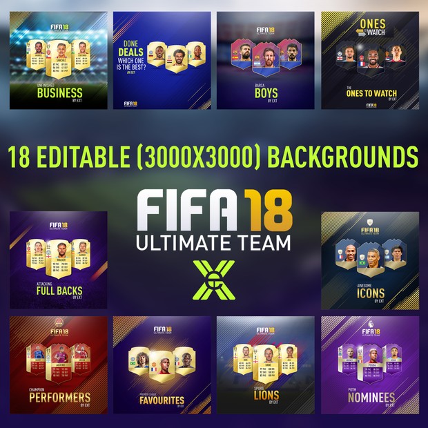 FIFA 18 INSTAGRAM BACKGROUNDS MEGA PACK