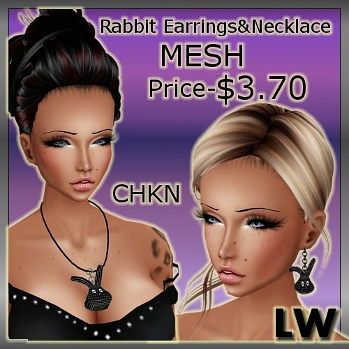 Rabbit Earrings&Necklace MESH-2 Meshes!