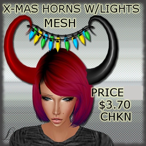 X-Mas Horns With Lights MESH