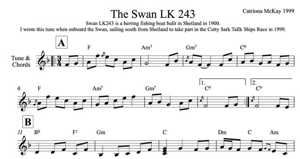 SWAN LK243 Catriona McKay (Solo Harp, Advanced, Solo Harp Intermediate, Tune & Chords)