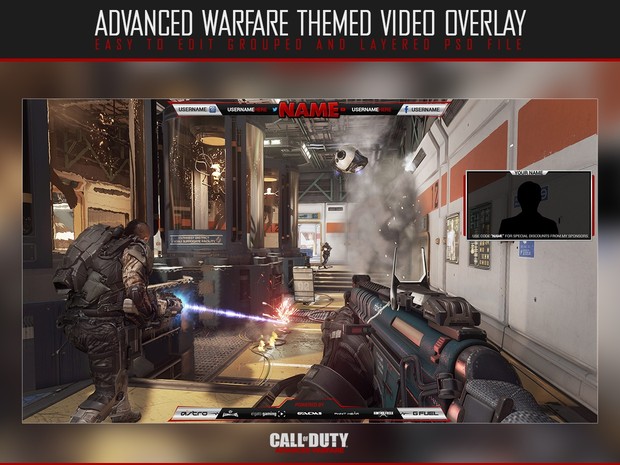 Video overlay template (Black & Silver)