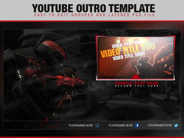 YouTube Outro Template