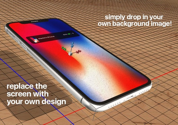 iPhone X 3D photoshop mockup templates