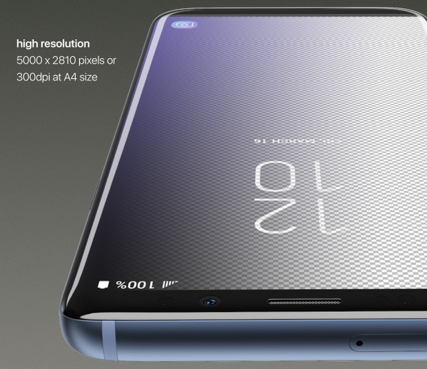Samsung Galaxy S9 screen mockups for Photoshop