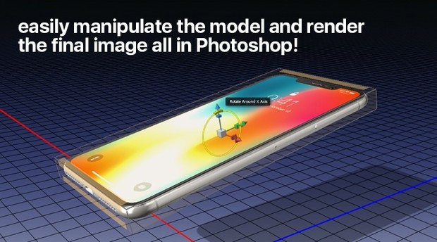 iPhone X PLUS 3D photoshop mockup templates