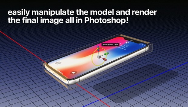 iPhone X 3D photoshop mockup templates
