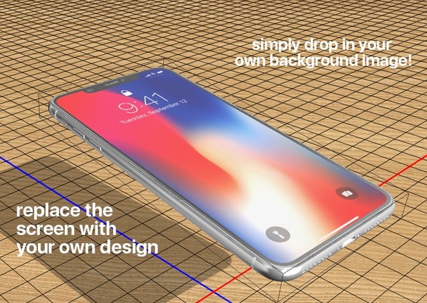 iPhone X PLUS 3D photoshop mockup templates