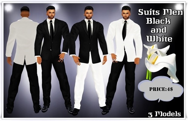 Suit full men black and white