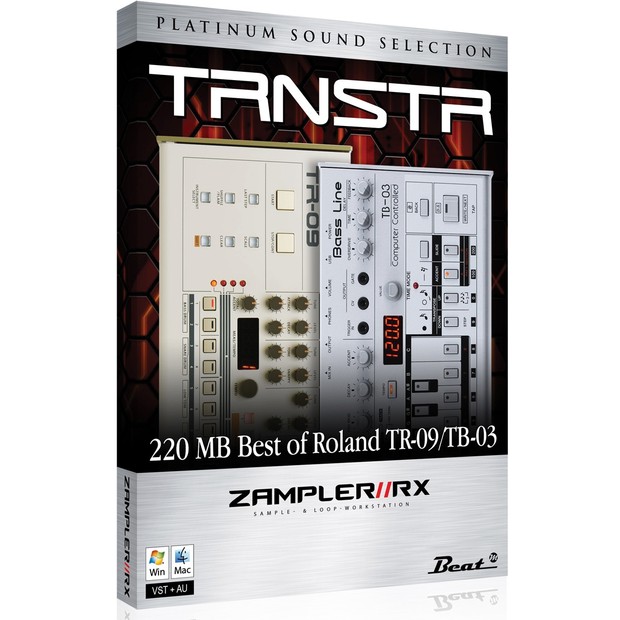 TRNSTR – TR-09/TB-03 Sound bank for Zampler//RX workstation (Win/OSX plugin included)