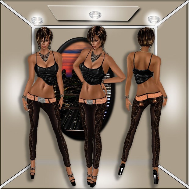 BELTED COPPER PANTS