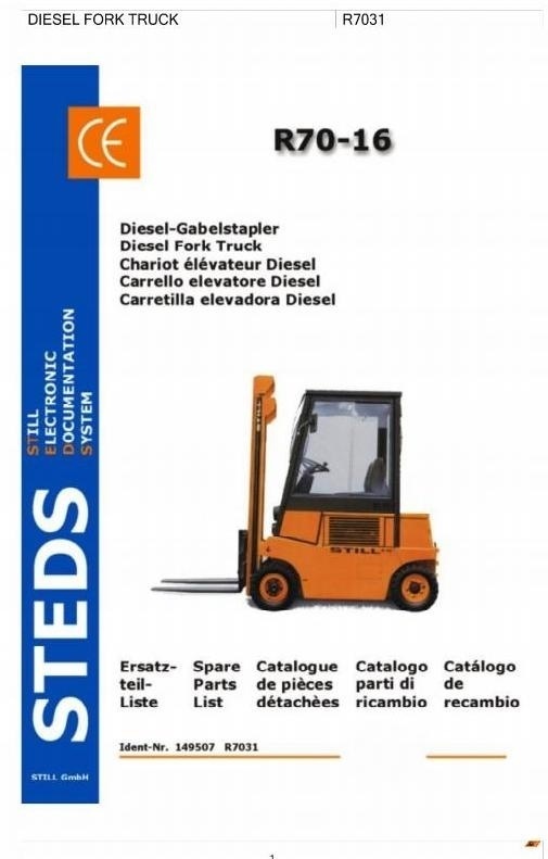 Still Diesel Fork Truck R70-16D: DFG R7031 Parts Manual