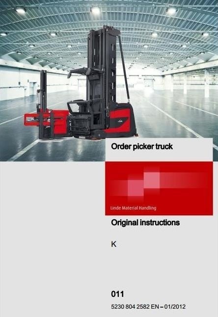 Linde Truck Type 011: K From 01/2012 Operating Instructions (User Manual)
