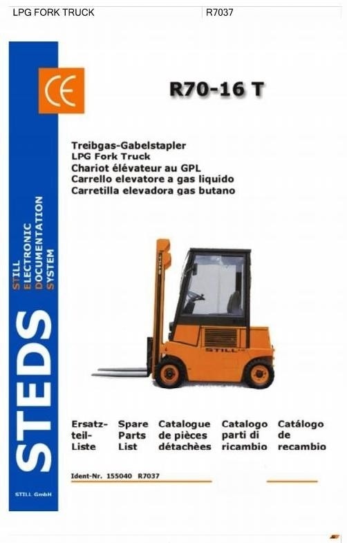 Still LPG Fork Truck Type R70-16T: R7037 Parts Manual