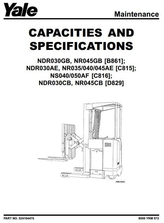 Yale Truck C815,C816: NDR030AE, NR035AE, NR040AE, NR045AE, NS040AF, NS050AF Service Manual
