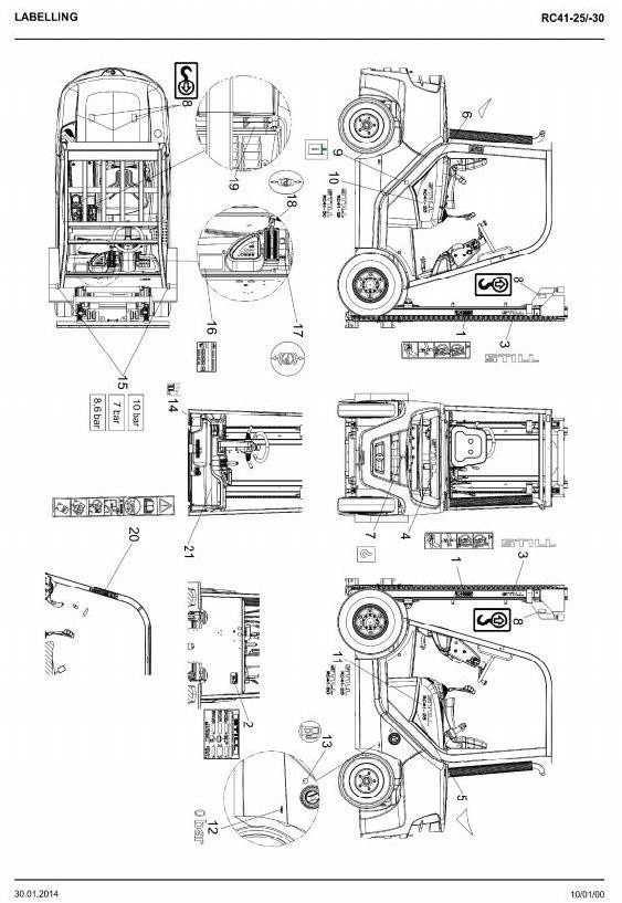 Still Diesel Forklift Truck Type RC41-25, RC41-30: 4091, 4092 Spare Parts Manual, Catalog