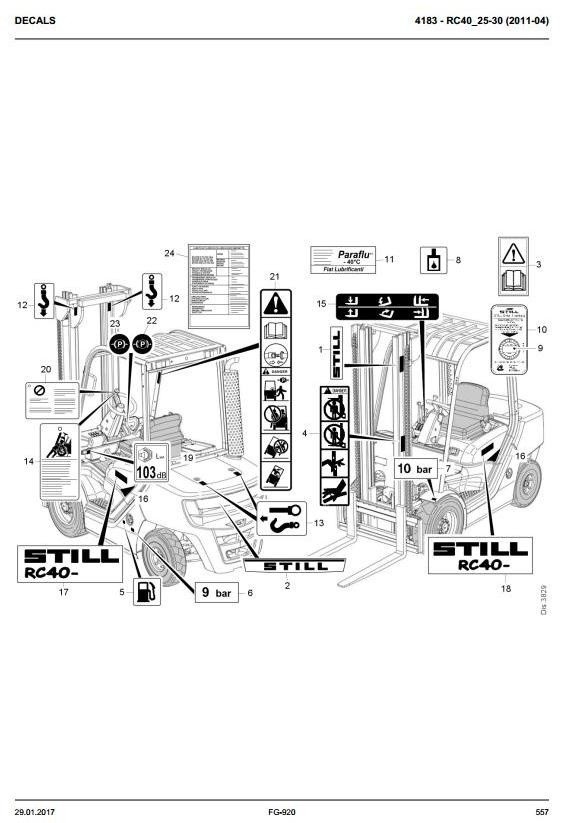 Still Diesel Lift Truck RC40-25, RC40-30: 4031, 4032 Spare Parts Manual, Catalog