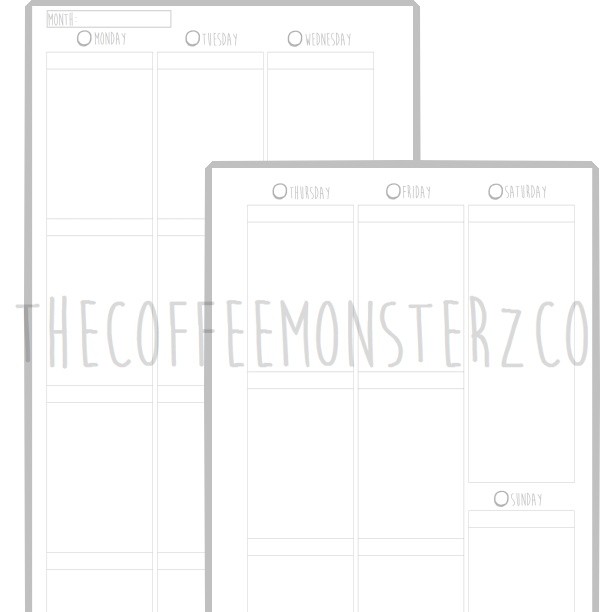 Weekly Vertical Planner Printable (A5)